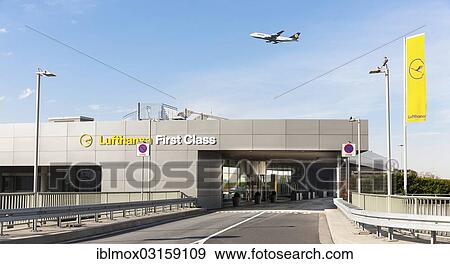 Stock Photo - "Lufthansa First Class Terminal, Flughafen Frankfurt, Frankfurt am Main, Hesse, Germany, Europe". Fotosearch