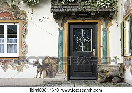 "Luftlmalerei on a front door, Oberammergau, Upper Bavaria, Bavaria, Germany, Europe" View Large Photo Image Stock Image - "Luftlmalerei on a front door, Oberammergau, Upper Bavaria, Bavaria, Germany, Europe". Fotosearch