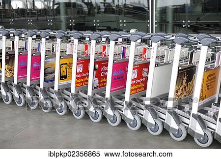 "Luggage carts at the airport in Bangkok, Thailand, Asia" View Large Photo Image Stock Photography - "Luggage carts at the airport in Bangkok, Thailand, Asia". Fotosearch