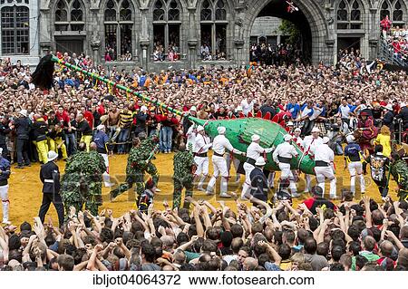 "LUMECON, the battle of St. George with the dragon, highlight of the city festival Doudou, Grand Place, Mons, Hainaut, Wallonia, Belgium, Europe" View Large Photo Image Stock Image - "LUMECON, the battle of St. George with the dragon, highlight of the city festival Doudou, Grand Place, Mons, Hainaut, Wallonia, Belgium, Europe". Fotosearch