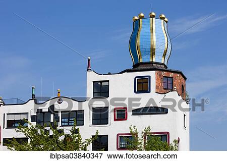 "Luther-Melanchthon-Gymnasium, designed by Friedensreich Hundertwasser, Lutherstadt Wittenberg, Saxony-Anhalt, Germany, Europe" View Large Photo Image Stock Photo - "Luther-Melanchthon-Gymnasium, designed by Friedensreich Hundertwasser, Lutherstadt Wittenberg, Saxony-Anhalt, Germany, Europe". Fotosearch