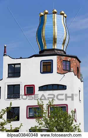 "Luther-Melanchthon-Gymnasium, designed by Friedensreich Hundertwasser, Lutherstadt Wittenberg, Saxony-Anhalt, Germany, Europe" View Large Photo Image Stock Photo - "Luther-Melanchthon-Gymnasium, designed by Friedensreich Hundertwasser, Lutherstadt Wittenberg, Saxony-Anhalt, Germany, Europe". Fotosearch