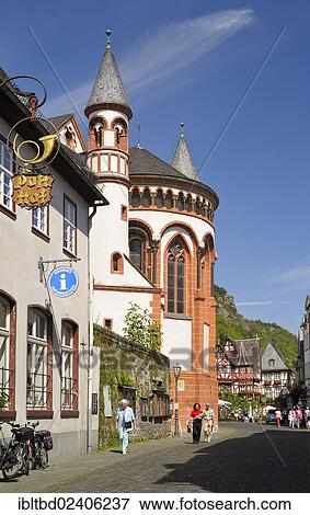 "Lutheran Church of St. Peter, Choir facade with round towers, Bacharach, UNESCO World Heritage Site, Rhineland-Palatinate, Germany, Europe" View Large Photo Image Stock Photo - "Lutheran Church of St. Peter, Choir facade with round towers, Bacharach, UNESCO World Heritage Site, Rhineland-Palatinate, Germany, Europe". Fotosearch