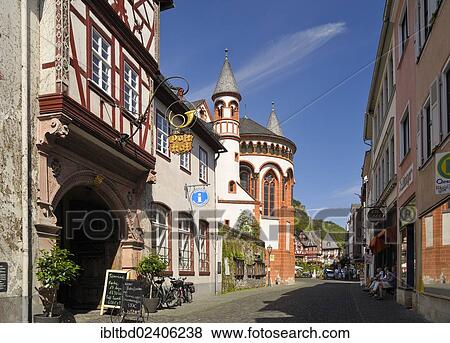 "Lutheran Church of St. Peter, Choir facade with round towers, Bacharach, UNESCO World Heritage Site, Rhineland-Palatinate, Germany, Europe" View Large Photo Image Stock Photo - "Lutheran Church of St. Peter, Choir facade with round towers, Bacharach, UNESCO World Heritage Site, Rhineland-Palatinate, Germany, Europe". Fotosearch