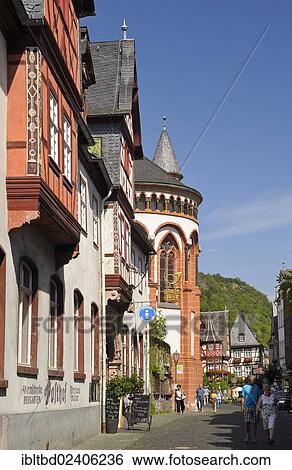 "Lutheran Church of St. Peter, Choir facade with round towers, Bacharach, UNESCO World Heritage Site, Rhineland-Palatinate, Germany, Europe" View Large Photo Image Stock Photograph - "Lutheran Church of St. Peter, Choir facade with round towers, Bacharach, UNESCO World Heritage Site, Rhineland-Palatinate, Germany, Europe". Fotosearch