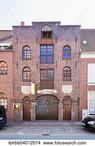 Picture - "Luttjes Huus, former storage building, now Friesenbuhne theater stage, Emden, East Frisia, Lower Saxony, Germany, Europe". Fotosearch