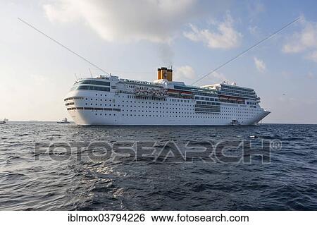 "Luxury cruise ship Costa Romantica off Male, North Male Atoll, Maldives, Asia" View Large Photo Image Stock Photograph - "Luxury cruise ship Costa Romantica off Male, North Male Atoll, Maldives, Asia". Fotosearch