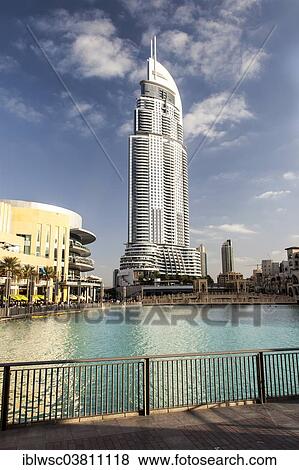 Stock Photo - "Luxury hotel The Address Downtown Dubai, Dubai, United Arab Emirates, Asia". Fotosearch