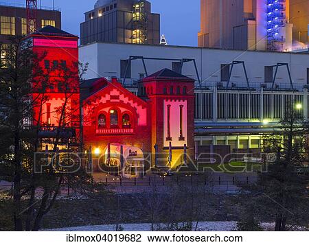 "Luxury restaurant Druckwasserwerk with modern office buildings, Westhafen Pier 1, Frankfurt am Main, Hesse, Germany, Europe" View Large Photo Image Stock Image - "Luxury restaurant Druckwasserwerk with modern office buildings, Westhafen Pier 1, Frankfurt am Main, Hesse, Germany, Europe". Fotosearch