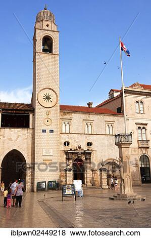 "Luza square and bell tower, Dubrovnik, Croatia, Europe" View Large Photo Image Stock Photo - "Luza square and bell tower, Dubrovnik, Croatia, Europe". Fotosearch