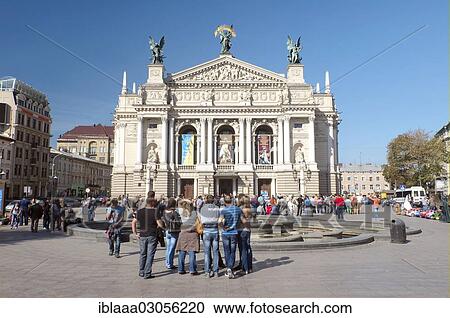 Stock Image - "Lviv Theatre of Opera and Ballet, Lviv, Lviv Oblast, Ukraine, Europe". Fotosearch
