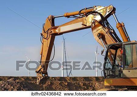 "Machinery during the construction of a new wind farm, Grevenbroich, North Rhine-Westphalia, Germany, Europe" View Large Photo Image Stock Image - "Machinery during the construction of a new wind farm, Grevenbroich, North Rhine-Westphalia, Germany, Europe". Fotosearch