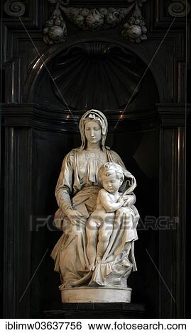 "Madonna and Child"""" by Michelangelo Buonarroti, 1504 -1505, made from Carrara marble, altar, Church of Our Lady, Onze-Lieve-Vrouwekerk, Bruges, West Flanders, Flemish Region, Belgium, Europe" View Large Photo Image Stock Photograph - "Madonna and Child"""" by Michelangelo Buonarroti, 1504 -1505, made from Carrara marble, altar, Church of Our Lady, Onze-Lieve-Vrouwekerk, Bruges, West Flanders, Flemish Region, Belgium, Europe". Fotosearch