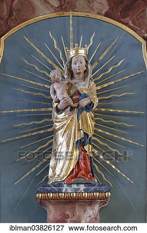 Stock Photo - "Madonna in the aureole, Parish Church of St. Gallus, Bregenz, Vorarlberg, Austria, Europe". Fotosearch
