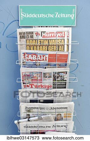 "Magazine rack with German and Turkish newspapers, Wilhelmsburg, Hamburg, Hamburg, Germany, Europe" View Large Photo Image Stock Image - "Magazine rack with German and Turkish newspapers, Wilhelmsburg, Hamburg, Hamburg, Germany, Europe". Fotosearch