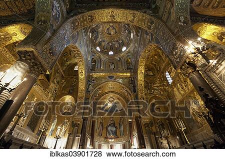 "Magnificent Byzantine mosaics, Cappella Palatina, Palatine Chapel, Palazzo dei Norman or Norman Palace, Palermo, Sicily, Italy, Europe" View Large Photo Image Stock Photo - "Magnificent Byzantine mosaics, Cappella Palatina, Palatine Chapel, Palazzo dei Norman or Norman Palace, Palermo, Sicily, Italy, Europe". Fotosearch
