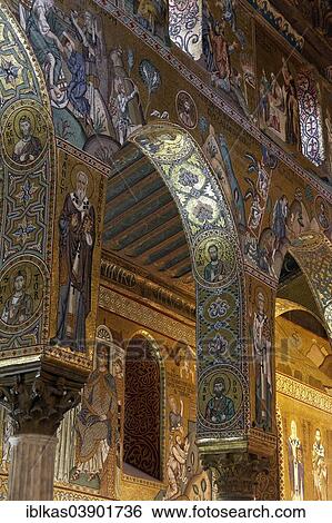 "Magnificent Byzantine mosaics, Cappella Palatina, Palatine Chapel, Palazzo dei Norman or Norman Palace, Palermo, Sicily, Italy, Europe" View Large Photo Image Stock Photograph - "Magnificent Byzantine mosaics, Cappella Palatina, Palatine Chapel, Palazzo dei Norman or Norman Palace, Palermo, Sicily, Italy, Europe". Fotosearch