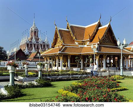 "Mahajetsadabodin Royal Pavilion and Loha Prasat, Wat Ratchanaddaram, Bangkok, Central Thailand, Thailand, Asia" View Large Photo Image Stock Photograph - "Mahajetsadabodin Royal Pavilion and Loha Prasat, Wat Ratchanaddaram, Bangkok, Central Thailand, Thailand, Asia". Fotosearch