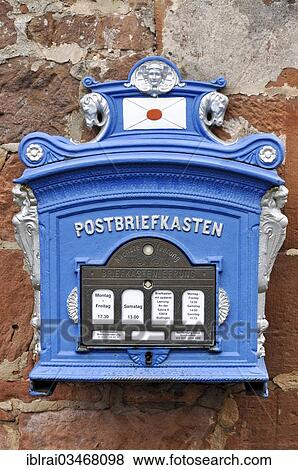 "Mailbox, replica from 1896, on a sandstone wall, Budingen, Hesse, Germany, Europe" View Large Photo Image Stock Photo - "Mailbox, replica from 1896, on a sandstone wall, Budingen, Hesse, Germany, Europe". Fotosearch