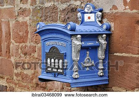 "Mailbox, replica from 1896, on a sandstone wall, Budingen, Hesse, Germany, Europe" View Large Photo Image Stock Photo - "Mailbox, replica from 1896, on a sandstone wall, Budingen, Hesse, Germany, Europe". Fotosearch