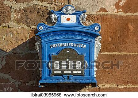 "Mailbox, replica from 1896 on a sandstone wall, old town, Budingen, Hesse, Germany, Europe" View Large Photo Image Stock Photo - "Mailbox, replica from 1896 on a sandstone wall, old town, Budingen, Hesse, Germany, Europe". Fotosearch