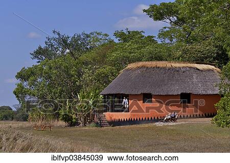 Stock Photo - "Main building of Wasa Lodge, Kasanka National Park, Zambia, Africa". Fotosearch