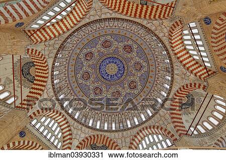 Stock Image - "Main dome of Selimiye Mosque, built by Mimar Sinan, Edirne, East Thrace, Marmara Region, Turkey, Asia". Fotosearch