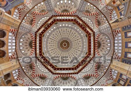 Stock Image - "Main dome of the Sabanci Central Mosque, Sabanci Merkez Camii, Adana, Cukurova, Mediterranean, Turkey, Asia". Fotosearch