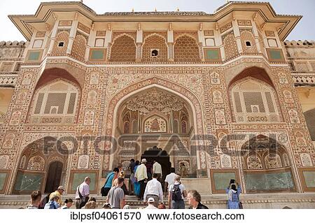 Stock Image - "Main entrance Ganesh Pol, Amber Fort, Jaipur, Rajasthan, India, Asia". Fotosearch