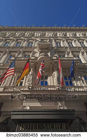 "Main facade of Hotel Sacher, luxury hotel, built in 1876, Vienna, Vienna State, Austria, Europe" View Large Photo Image Stock Photography - "Main facade of Hotel Sacher, luxury hotel, built in 1876, Vienna, Vienna State, Austria, Europe". Fotosearch