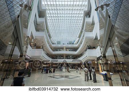 Stock Image - "Main hall, Lulu Mall, Kochi, Kerala, India, Asia". Fotosearch