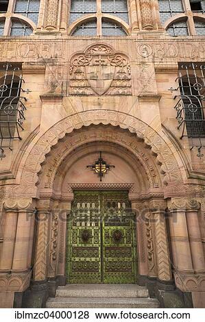 Stock Photo - "Main portal of the Archiepiscopal Bishopric, built 1903-1906, Freiburg, Baden-Wurttemberg, Germany, Europe". Fotosearch
