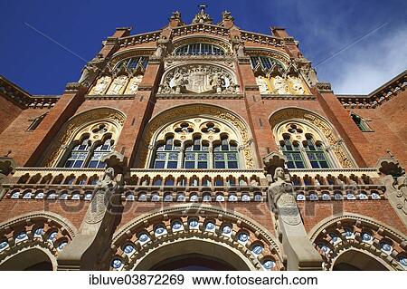 "Main portal of the former Hospital de la Santa Creu i Sant Pau, Catalan Art Nouveau, Modernisme, UNESCO World Heritage Site, Eixample, Barcelona, ​​Catalonia, Spain, Europe" View Large Photo Image Stock Photo - "Main portal of the former Hospital de la Santa Creu i Sant Pau, Catalan Art Nouveau, Modernisme, UNESCO World Heritage Site, Eixample, Barcelona, ​​Catalonia, Spain, Europe". Fotosearch