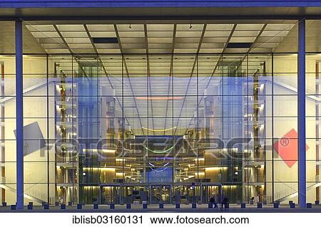 "Main portal of the Paul Loebe Building in the evening, government district, Berlin, Berlin, Berlin, Germany, Europe" View Large Photo Image Stock Image - "Main portal of the Paul Loebe Building in the evening, government district, Berlin, Berlin, Berlin, Germany, Europe". Fotosearch