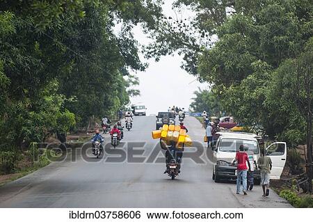 Stock Photograph - "Main road leading out of the capital, Freetown, Western Area, Sierra Leone, Africa". Fotosearch
