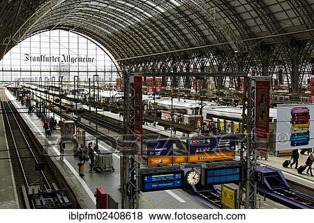 Stock Photo - "Main station, Frankfurt, Hesse, Germany, Europe". Fotosearch