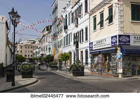 "Main Street and King's Yard Lane, Gibraltar, Europe" View Large Photo Image Stock Photo - "Main Street and King's Yard Lane, Gibraltar, Europe". Fotosearch
