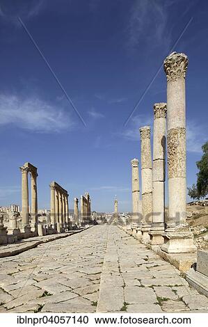 "Main street Cardo Maximus, columns, ancient Roman city of Jerash, part of the Decapolis, Jerash, Jerash Governorate, Jordan, Asia" View Large Photo Image Stock Image - "Main street Cardo Maximus, columns, ancient Roman city of Jerash, part of the Decapolis, Jerash, Jerash Governorate, Jordan, Asia". Fotosearch