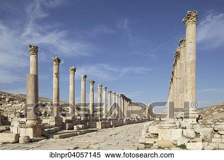 "Main street Cardo Maximus, columns, ancient Roman city of Jerash, part of the Decapolis, Jerash, Jerash Governorate, Jordan, Asia" View Large Photo Image Stock Photography - "Main street Cardo Maximus, columns, ancient Roman city of Jerash, part of the Decapolis, Jerash, Jerash Governorate, Jordan, Asia". Fotosearch