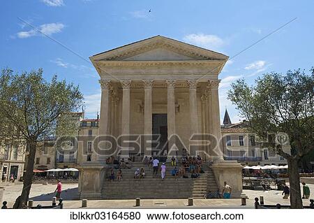 "Maison Carree, Place de la Comedie, Nimes, Region Languedoc-Roussillon, France, Europe" View Large Photo Image Stock Image - "Maison Carree, Place de la Comedie, Nimes, Region Languedoc-Roussillon, France, Europe". Fotosearch