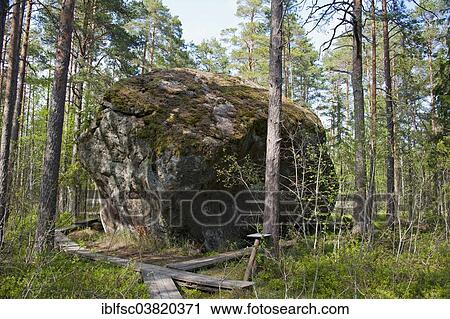 Stock Image - "Majakivi boulder, Juminda Peninsula, Lahemaa National Park, Estonia, Baltic States, Europe". Fotosearch