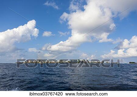 Stock Image - "Male seen from the sea, Male, North Male Atoll, Maldives, Asia". Fotosearch