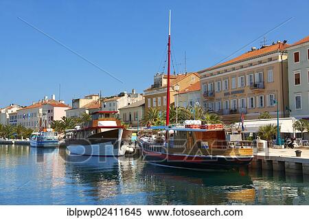 Stock Photography - Mali Losinj harbour, Losinj Island, Croatia, Europe. Fotosearch