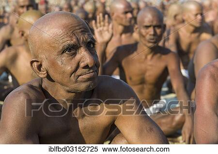"Man joining the initiation of new sadhus, during Kumbha Mela festival, Allahabad, Uttar Pradesh, India, Asia" View Large Photo Image Stock Photography - "Man joining the initiation of new sadhus, during Kumbha Mela festival, Allahabad, Uttar Pradesh, India, Asia". Fotosearch