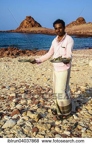 "Man presenting fresh shrimps, Dimhari, island of Socotra, Yemen, Asia" View Large Photo Image Stock Photo - "Man presenting fresh shrimps, Dimhari, island of Socotra, Yemen, Asia". Fotosearch
