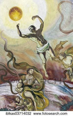 "Man reaching for the sun, ceiling mural, New Colonnade, Nova kolonada, Marianske Lazne, Karlovy Vary Region, Bohemia, Czech Republic, Europe" View Large Photo Image Stock Image - "Man reaching for the sun, ceiling mural, New Colonnade, Nova kolonada, Marianske Lazne, Karlovy Vary Region, Bohemia, Czech Republic, Europe". Fotosearch