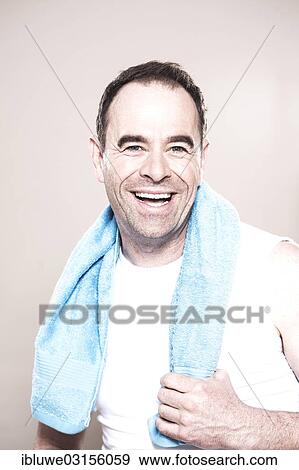 "Man with a towel around his neck, Mannheim, Baden-Wurttemberg, Germany, Europe" View Large Photo Image Stock Photo - "Man with a towel around his neck, Mannheim, Baden-Wurttemberg, Germany, Europe". Fotosearch