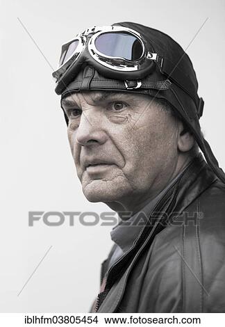Man with aviator cap View Large Photo Image Picture - Man with aviator cap. Fotosearch