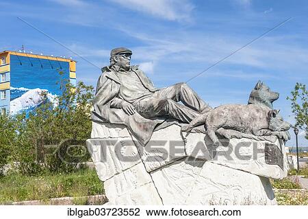 "Man with two dogs, sculpture, Anadyr, Chukotka Autonomous Okrug, Russia, Europe" View Large Photo Image Stock Image - "Man with two dogs, sculpture, Anadyr, Chukotka Autonomous Okrug, Russia, Europe". Fotosearch