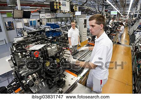 "Man working on the production line of the Audi A3 at the Audi plant, Ingolstadt, Bavaria, Germany, Europe" View Large Photo Image Stock Photo - "Man working on the production line of the Audi A3 at the Audi plant, Ingolstadt, Bavaria, Germany, Europe". Fotosearch